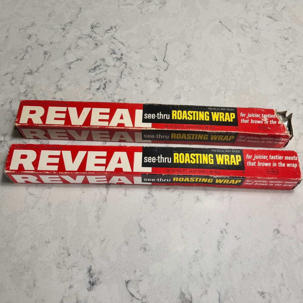 1971 Vtg COLGATE Reveal Roasting Wrap See-Thru Regular Roll 18" Bundle of 2 Prop